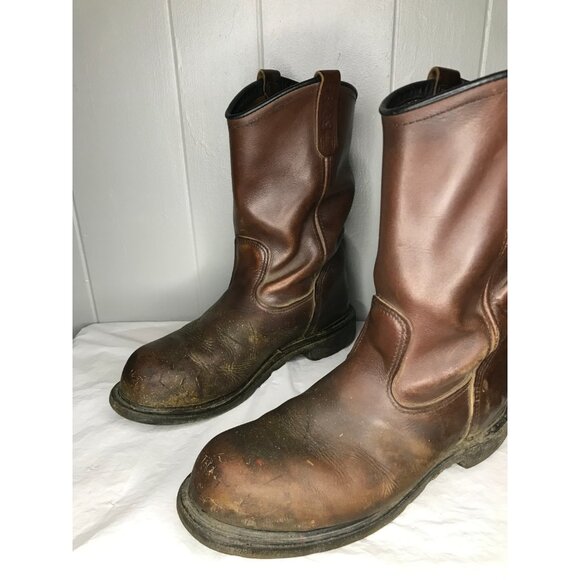 Red Wing Pecos Boots Mens Size 11 Brown Leather Work Oil Slip Steel Toe 2405 USA - Picture 5 of 8